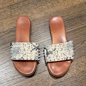 Madden Girl Snake Print Slide Sandals